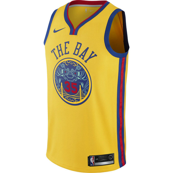 Maillot Kevin Durant Golden State Warriors City Edition Swingman Jaune