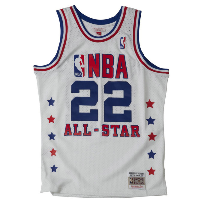 Maillot NBA All-Star Clyde Drexler 1989 West Swingman Mitchell&Ness Blanc