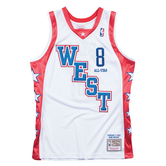 Maillot NBA All-Star Kobe Bryant 2004 West Authentic Mitchell&Ness Blanc