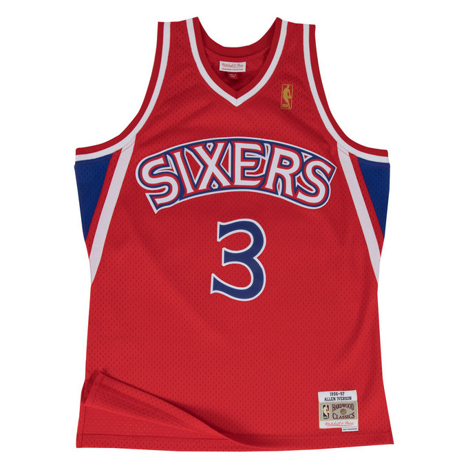 Maillot NBA Allen Iverson Philadelphia 76ers 1996-97 Swingman Mitchell&Ness Rouge