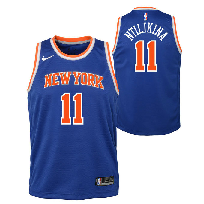 Maillot NBA Enfant Frank Ntilikina New York Knicks Swingman Icon Bleu