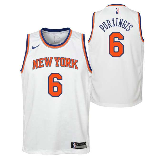 Maillot NBA Enfant Porzingis Kristaps NY Knicks Swingman Association Blanc