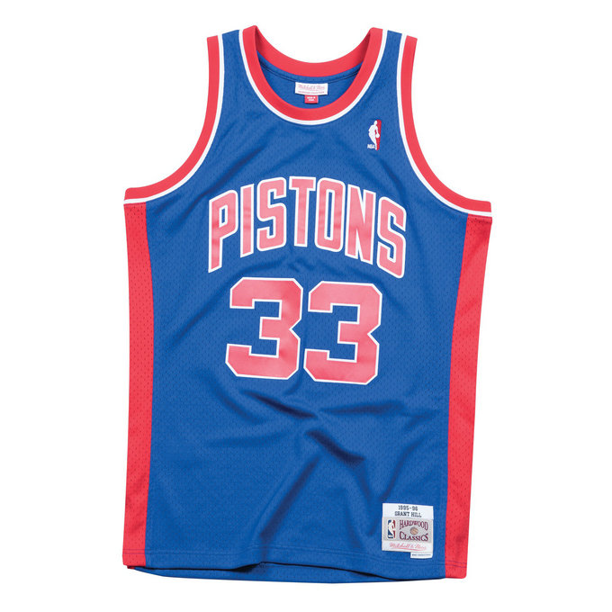 Maillot NBA Grant Hill Detroit Pistons 1995-96 33 Swingman Mitchell&Ness Bleu