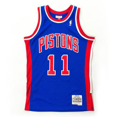 Maillot NBA Isiah Thomas Detroit Pistons Swingman Mitchell&Ness Bleu