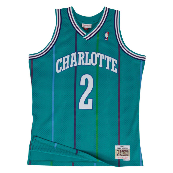 Maillot NBA Larry Johnson Charlotte Hornets 1992-93 Swingman Mitchell&Ness Bleu