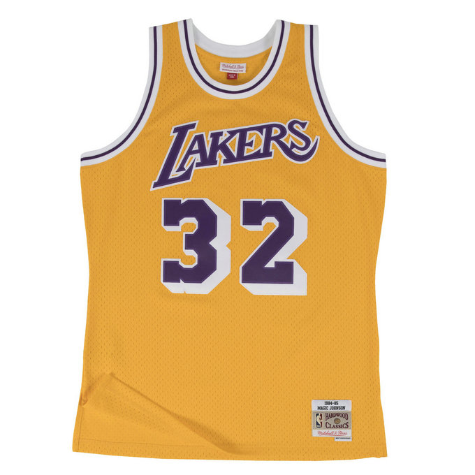 Maillot NBA Magic Johnson LA Lakers 1984-85 Swingman Mitchell&Ness Jaune