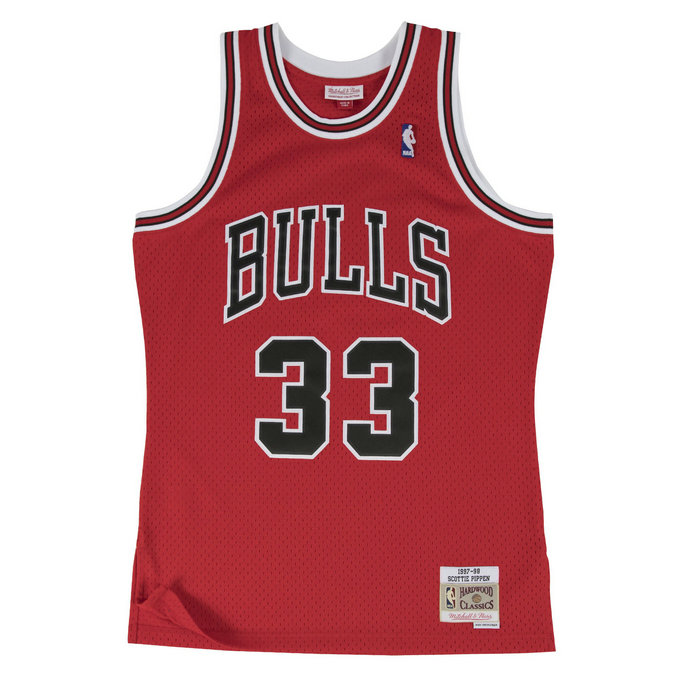 Maillot NBA Scottie Pippen Chicago Bulls 1997-98 Road Swingman Mitchell&Ness Rouge