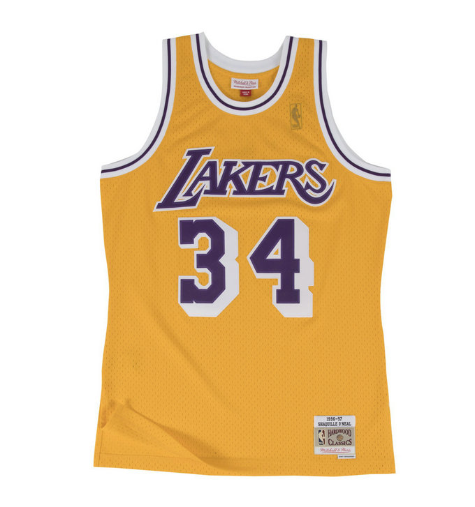 Maillot NBA Shaquille Oneal LA Lakers 1996-97 Swingman Mitchell&Ness Jaune