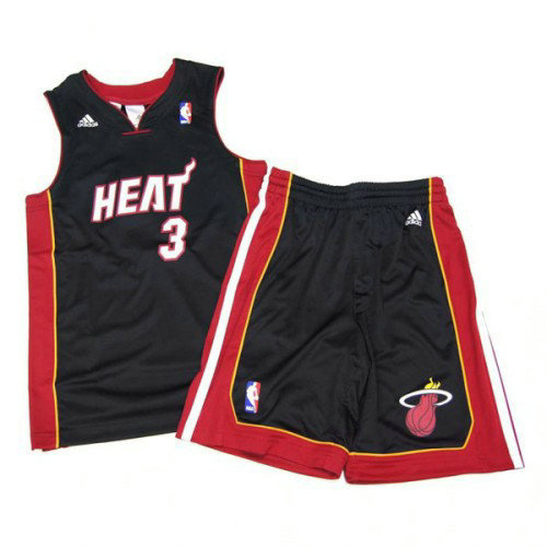 Maillot short Dwayne Wade Miami Heat adidas Noir