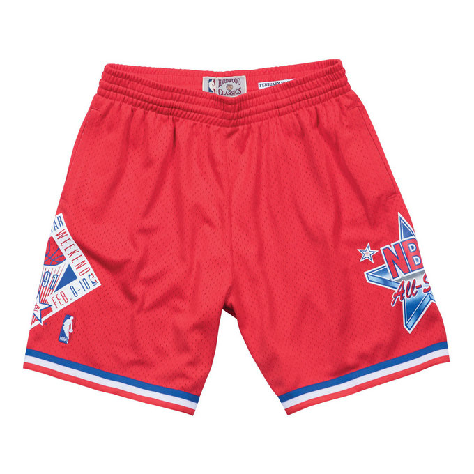 Short NBA All-Star 1991 West Mitchell&Ness Rouge