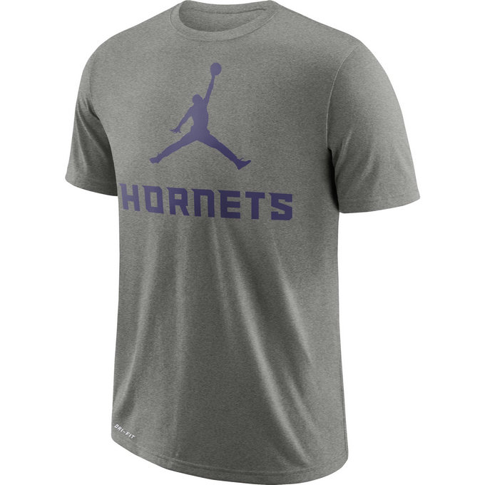 T-shirt Charlotte Hornets Jordan Dry dk Gris
