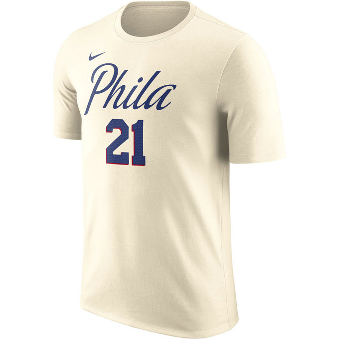 T-shirt Joel Embiid Philadelphia 76ers natural Beige / Brun