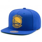 Casquette Golden State Warriors Solid Snapback Mitchell&Ness Bleu Vendre France