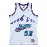Nouvelle Maillot NBA Karl Malone Utah Jazz 1996-97 Swingman Mitchell&Ness Domicile Blanc