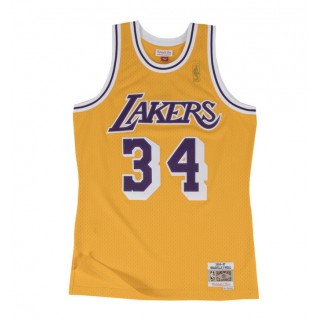 Site Maillot NBA Shaquille Oneal LA Lakers 1996-97 Swingman Mitchell&Ness Jaune
