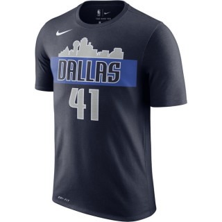 Magasin T-shirt Dirk Nowitzki Dallas Mavericks Dry Bleu