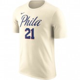 T-shirt Joel Embiid Philadelphia 76ers natural Beige / Brun Rabais Paris