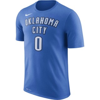 La Collection 2018 T-shirt Russell Westbrook Oklahoma City Thunder Dry signal Bleu