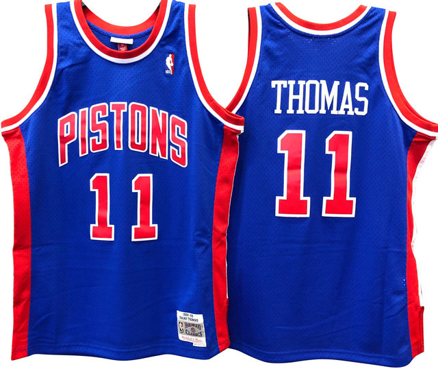 Maillot NBA Isiah Thomas Detroit Pistons Swingman Mitchell&Ness Bleu