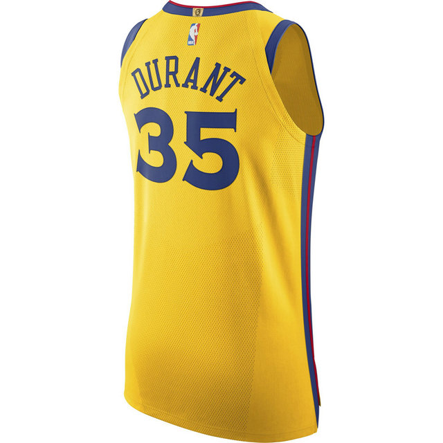 Maillot Kevin Durant City Edition Golden State Warriors Authentic Jaune