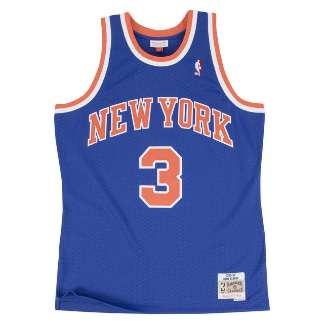 Maillot NBA John Starks New-York Knicks 1991-92 Swingman Mitchell&Ness Bleu