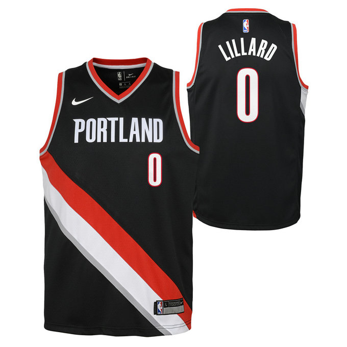Maillot NBA Enfant Damian Lillard Portland Trailblazers Swingman Icon Noir