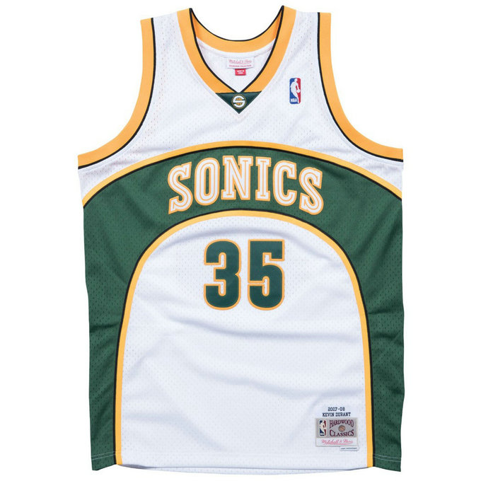 Maillot NBA Kevin Durant Seattle Supersonics 2007-08 Swingman Mitchell&Ness Domicile Blanc