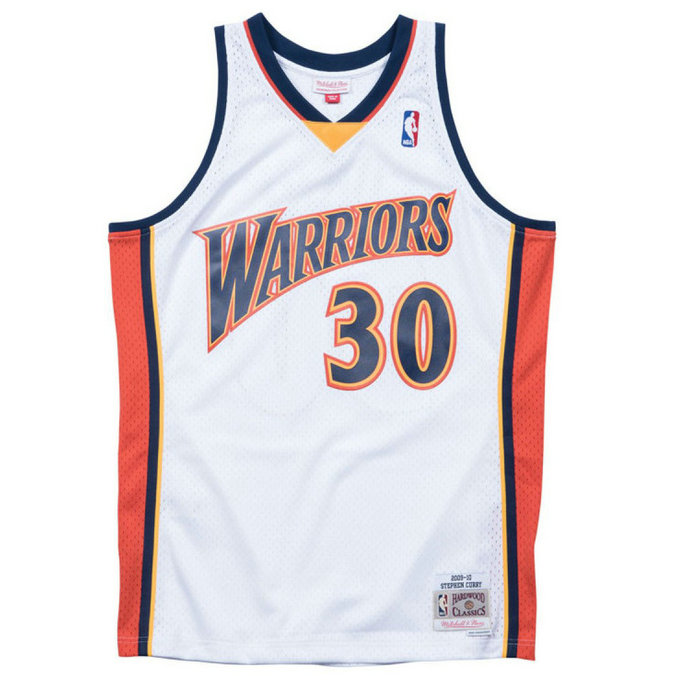 Maillot NBA Stephen Curry Warriors 2009-10 Swingman Mitchell&Ness Domicile Blanc