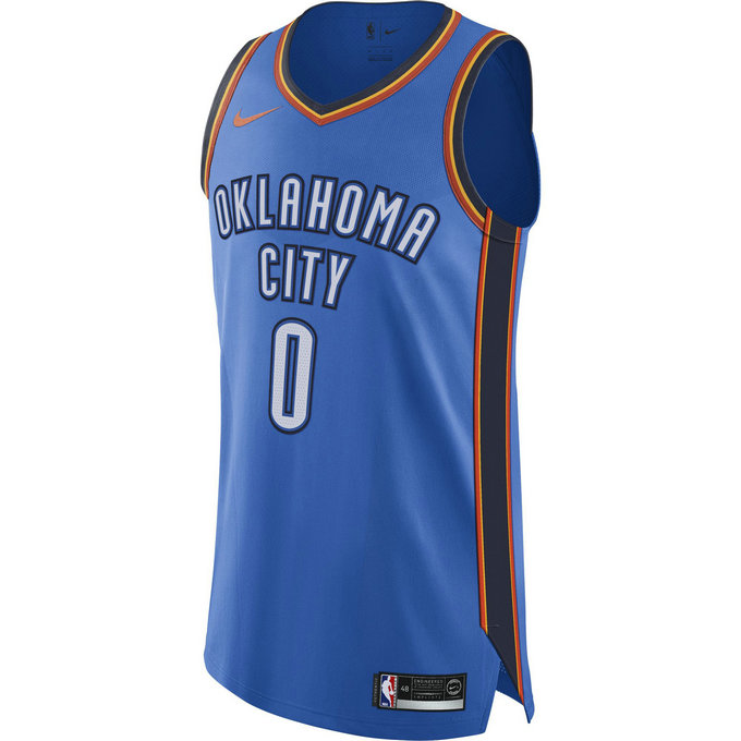 Maillot Russell Westbrook Oklahoma City Thunder Icon Edition Authentic Bleu